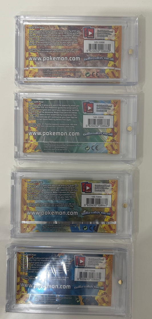 Pokémon TCG XY Flashfire Booster Pack Set of 4 – 10x Game Cards Each – Charizard