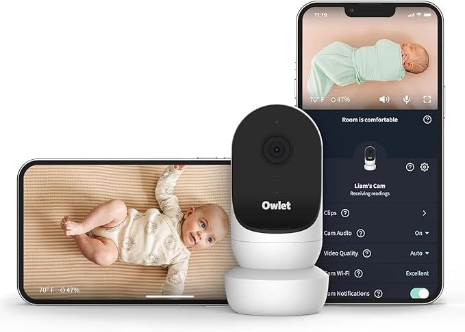Owlet Cam Smart Video Baby Monitor Gen 1 (White) | HD WiFi Camera with Night Vision