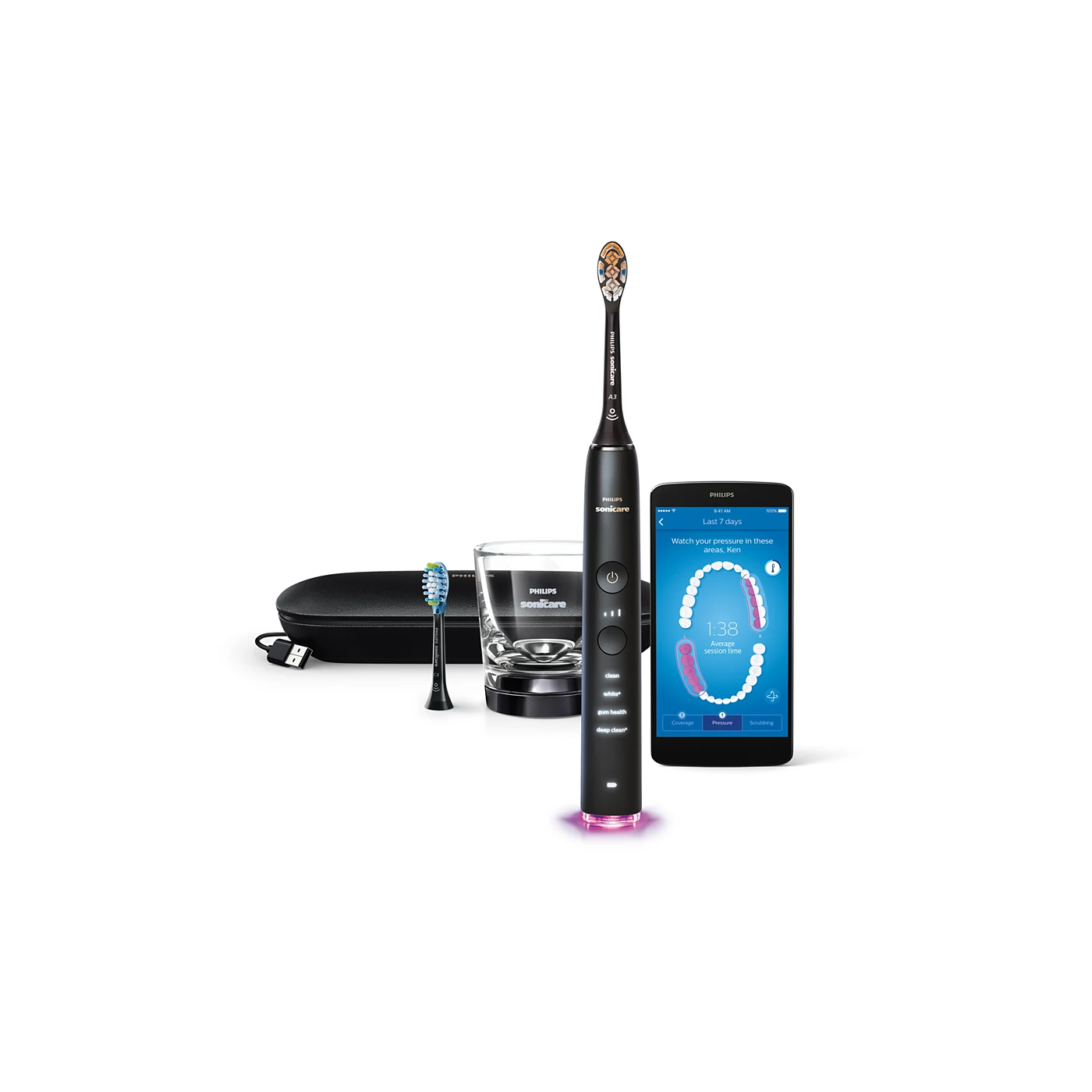 Philips Sonicare DiamondClean Smart 9350 – Rechargeable Electric Toothbrush (Black) image 1