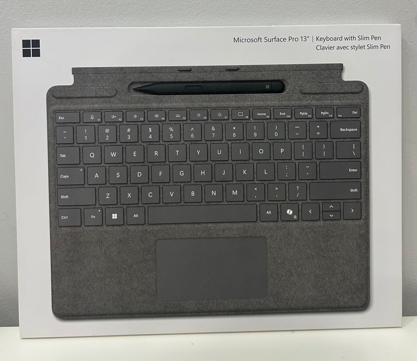 Microsoft Surface Pro Keyboard with Slim Pen (12th Edition / Pro 11 / Pro 9 / Pro 8) – Platinum (Canadian Bilingual)