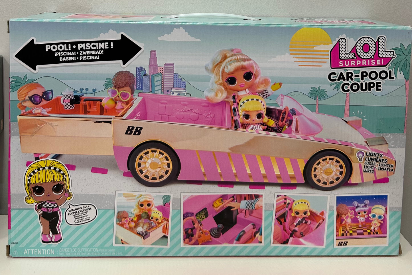 L.O.L. Surprise! Car-Pool Coupe with Exclusive Doll - Rose Gold